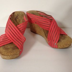 Lucky Brand wedge shoes pink 9 1/2