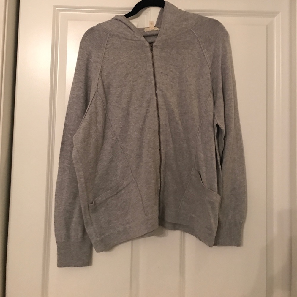 Eileen fisher zip up sweater with hood