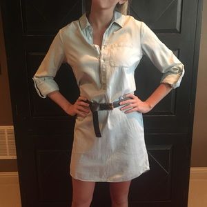 MICHAEL KORS denim button shirt dress + MK BELT