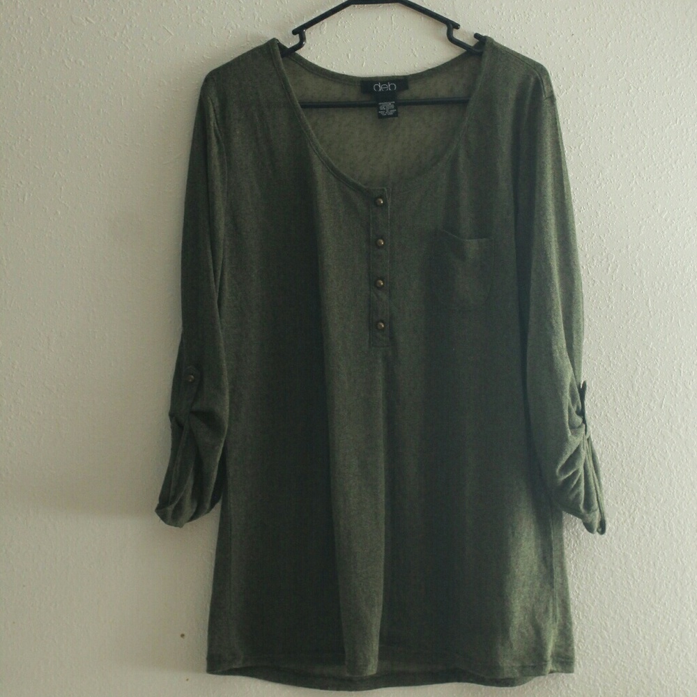Deb 2x army green shirt