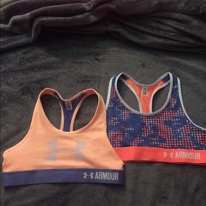 TWO under armour sports bras