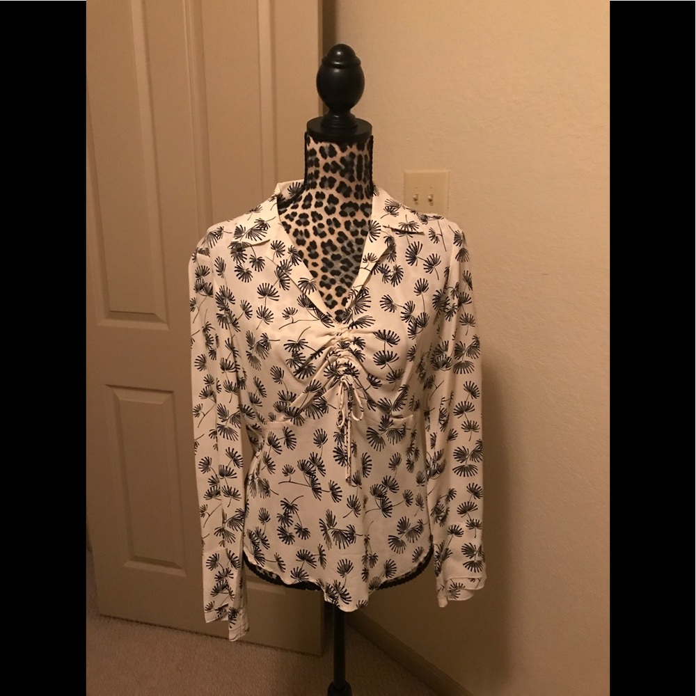 The Limited- dandelion print silk blouse