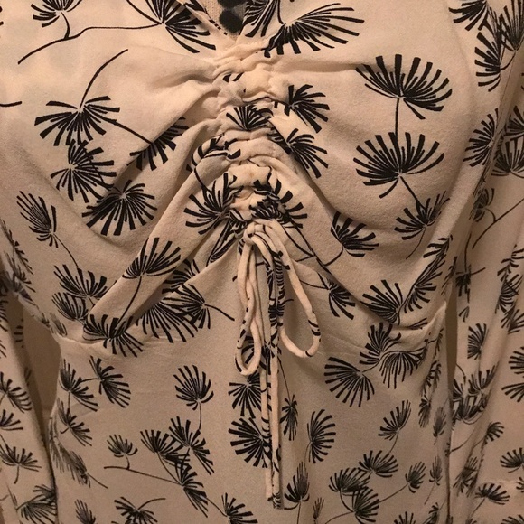 The Limited- dandelion print silk blouse - Picture 4 of 6