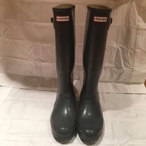 HUNTER Grey tall rain boots