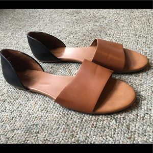 Simple designed slip in brown sandals