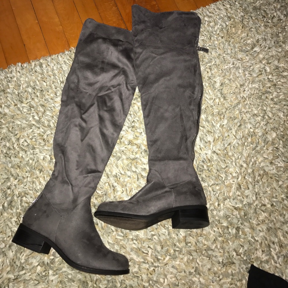 Charlotte Russe Grey over the knee boots