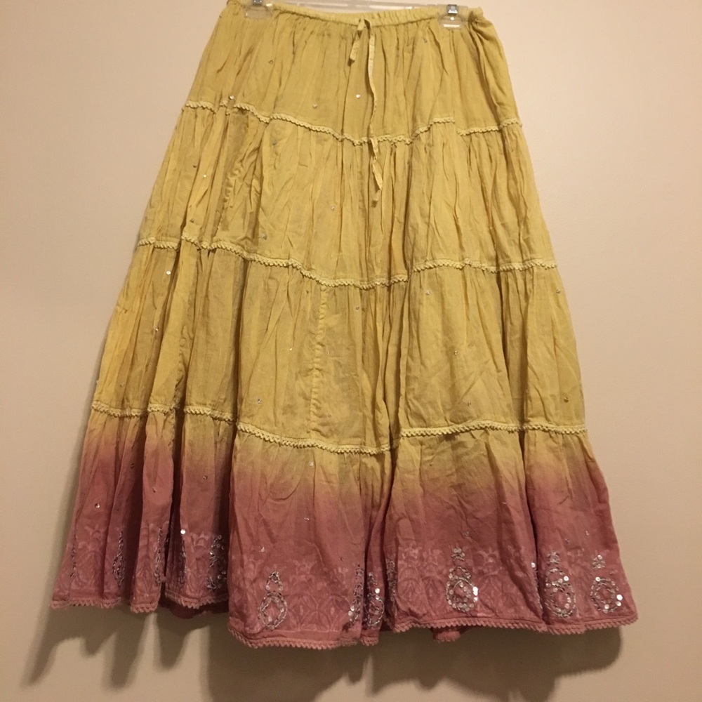 Long flowy hippie boho skirt