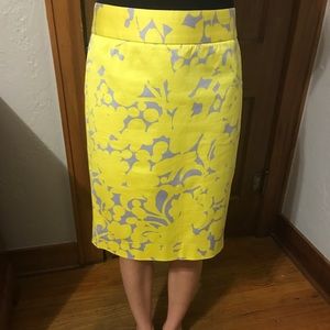 Yellow and Grey J Crew Skirt
