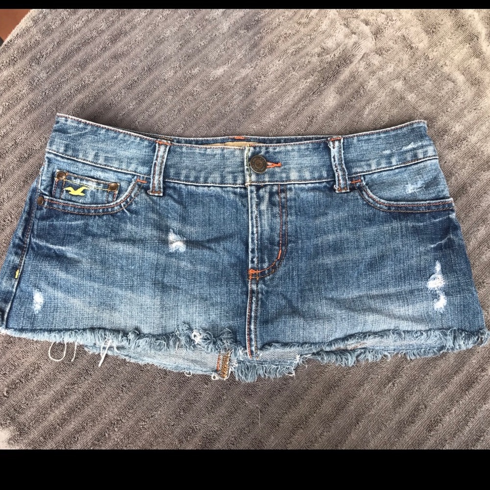 Hollister denim mini skirt.