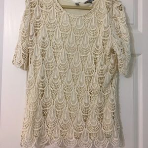 Cream lace top