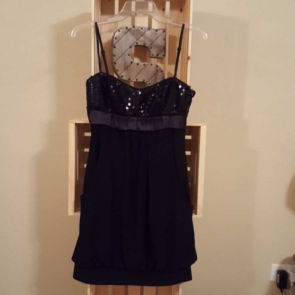 Black Mini Dress With Sequins