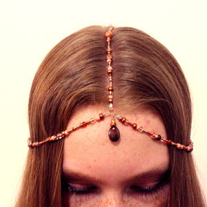 Handmade Copper Beaded Head Chain Jewelry