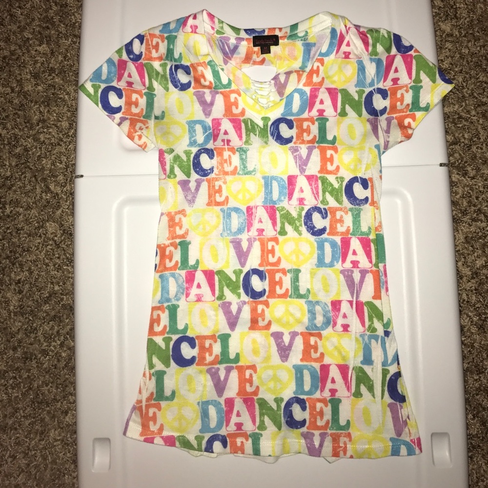 Love dance v-neck with cut outs on back