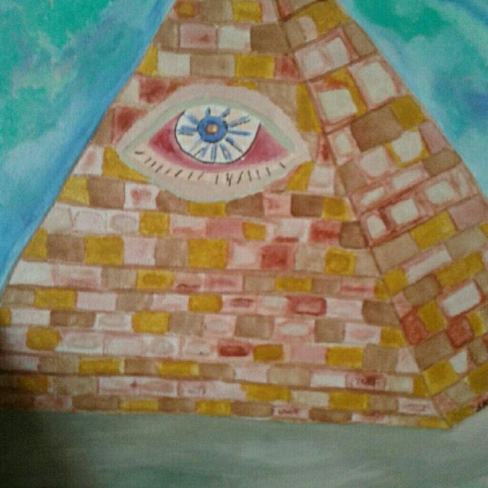 Small painting and autographed copy of book