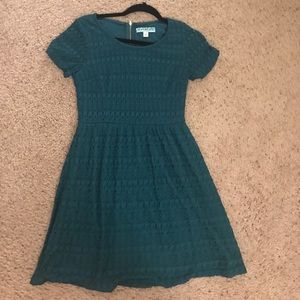 Bottle green beautiful textured dress!
