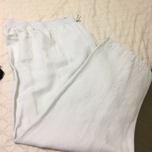 White linen pants