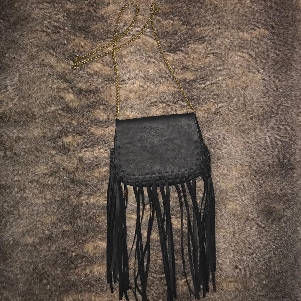Leather crossbody w/ tassels