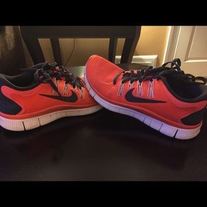 orange nike 5.0 free runs