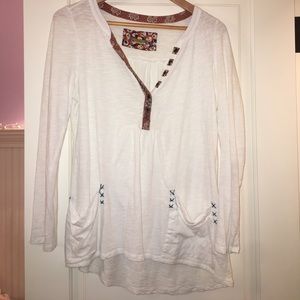 Women's White Calantha Pocket Henley