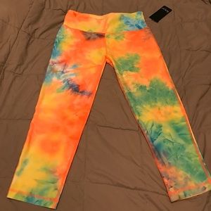 Tie dye spandex workout Capri