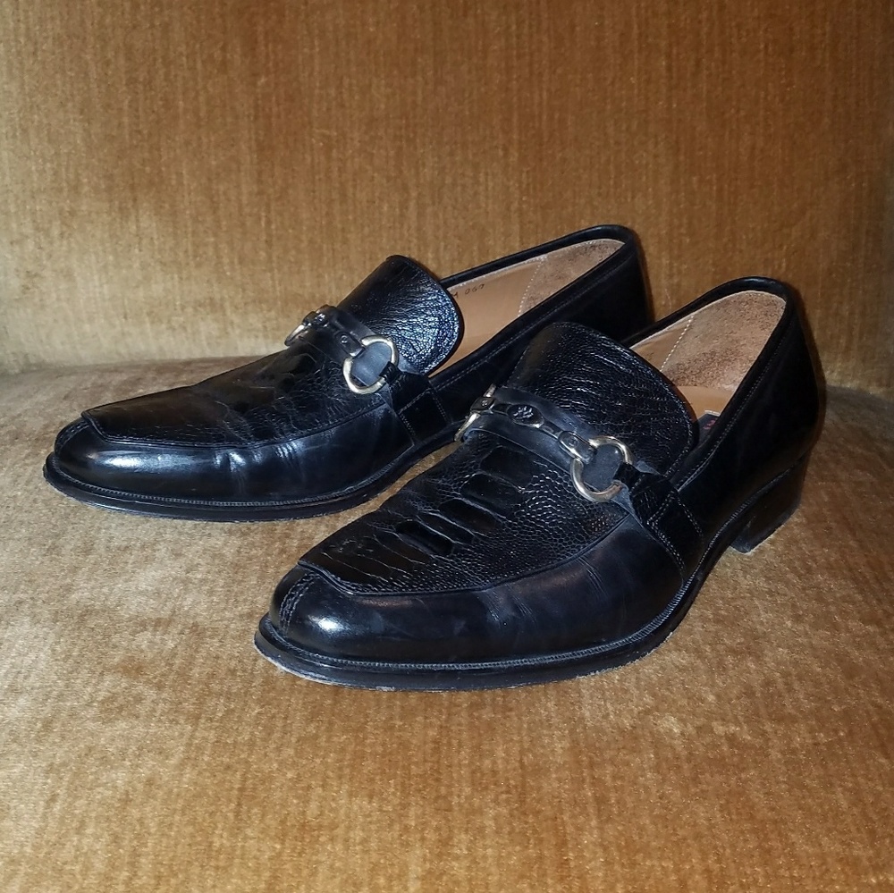 Mezlan Platinum Genuine Ostrich Loafers