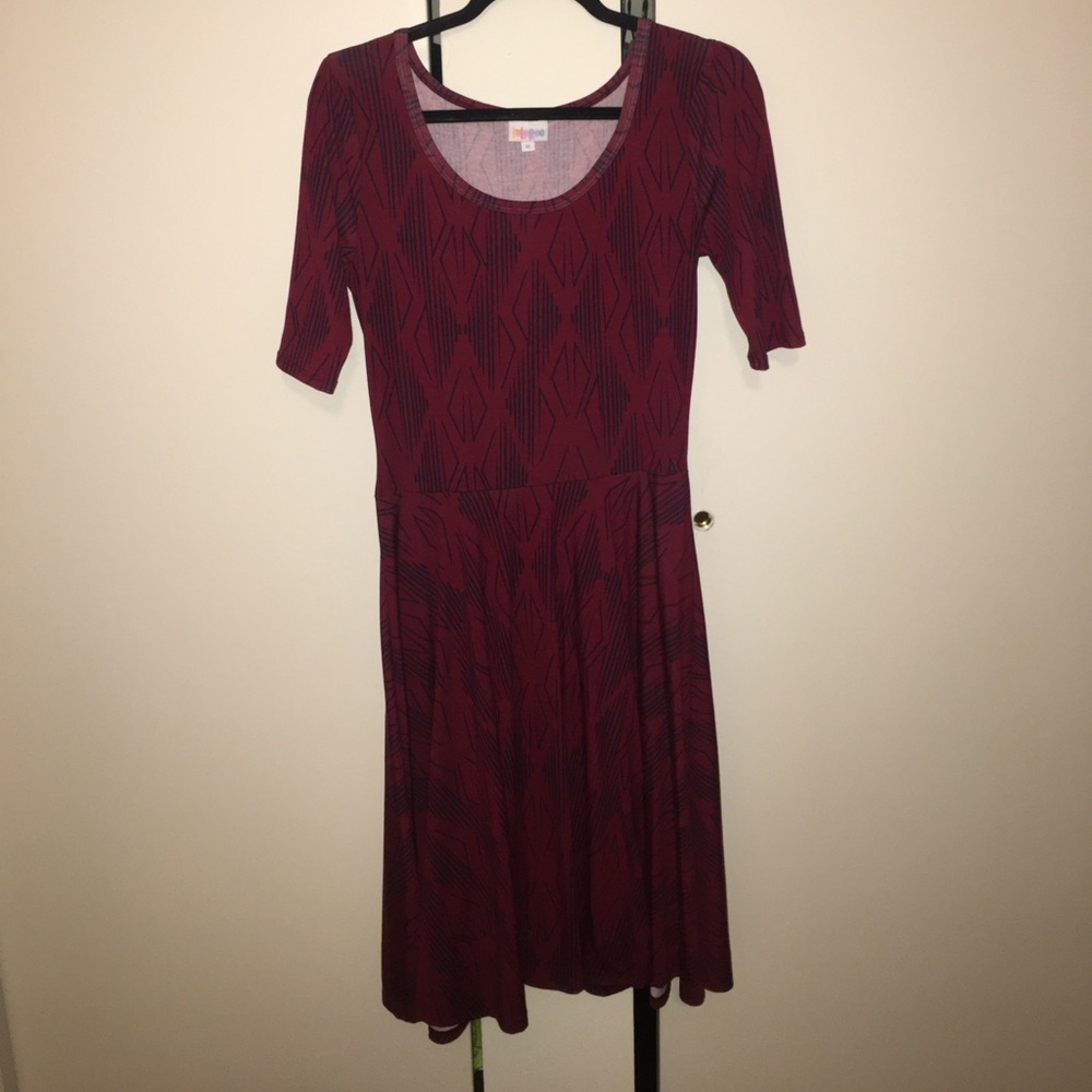 Lularoe Maroon Patterned Nicole