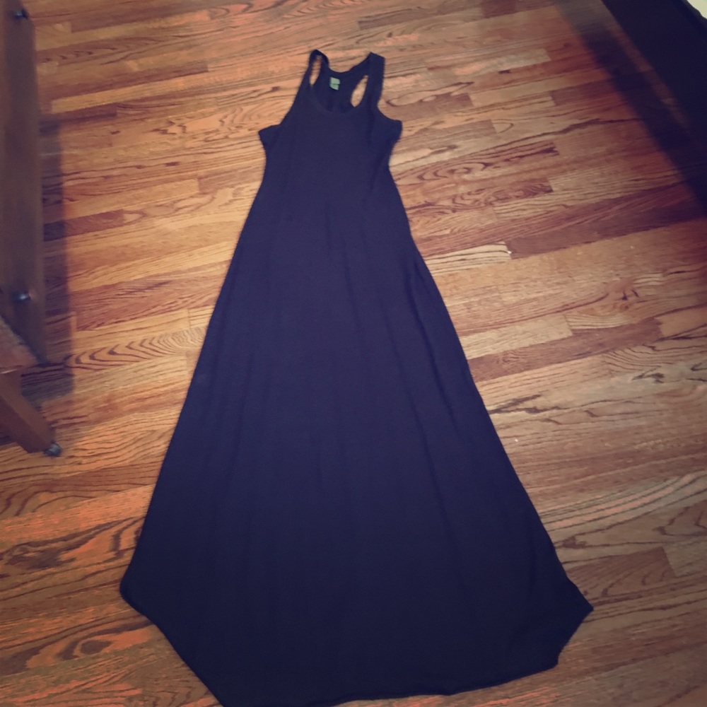 Black alternative earth racerback maxi dress