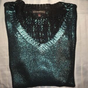Rock & Republic shimmering teal sweater