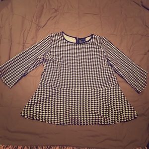 Houndstooth peplum top