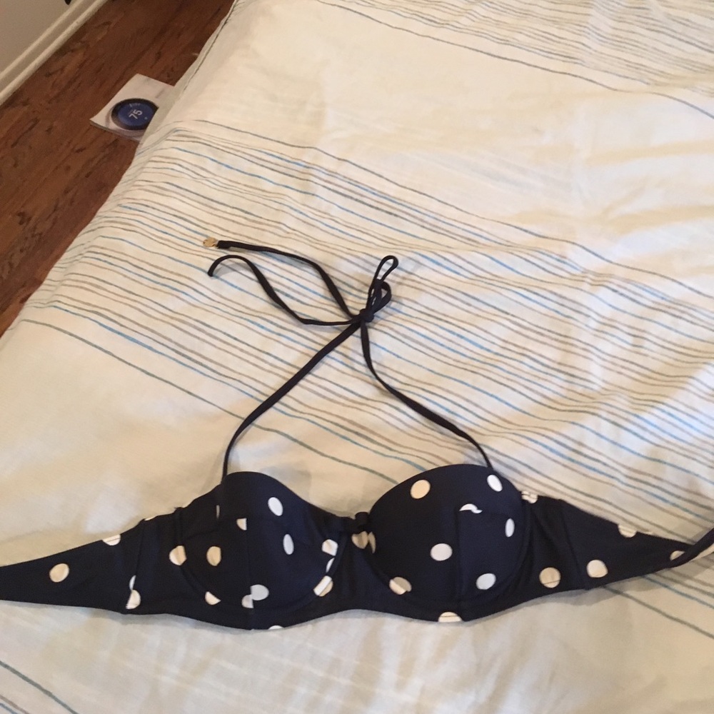Small Kate spade navy polka dot bikini top