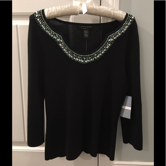 Cable & Gauge Tops - Cable & Gauge Black Long Sleeve Top