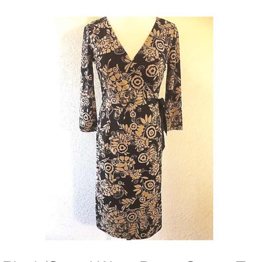 *sale* Loft Brown Floral Wrap Dress