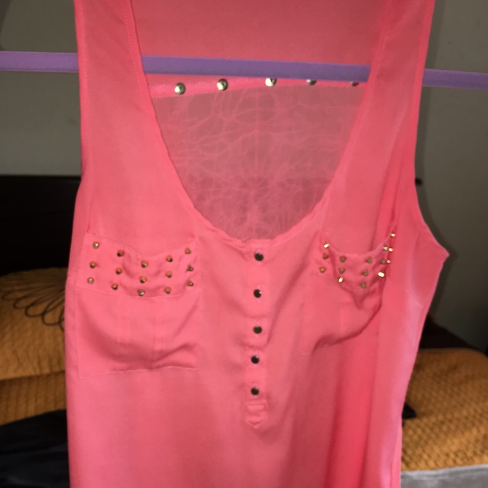 Tank top with gold studs