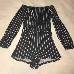 Boohoo off the shoulder romper