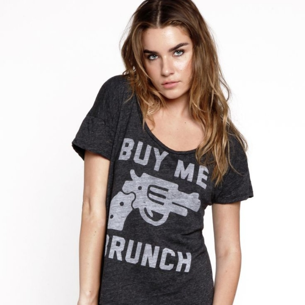 Oversized Buy Me Brunch Scoop Neck Tee