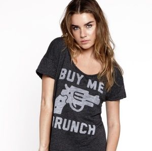 Oversized Buy Me Brunch Scoop Neck Tee