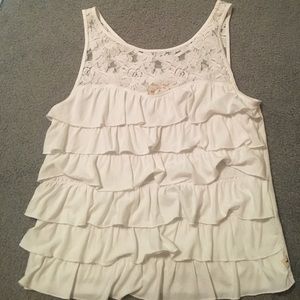 Hollister Ruffle And Lace Top