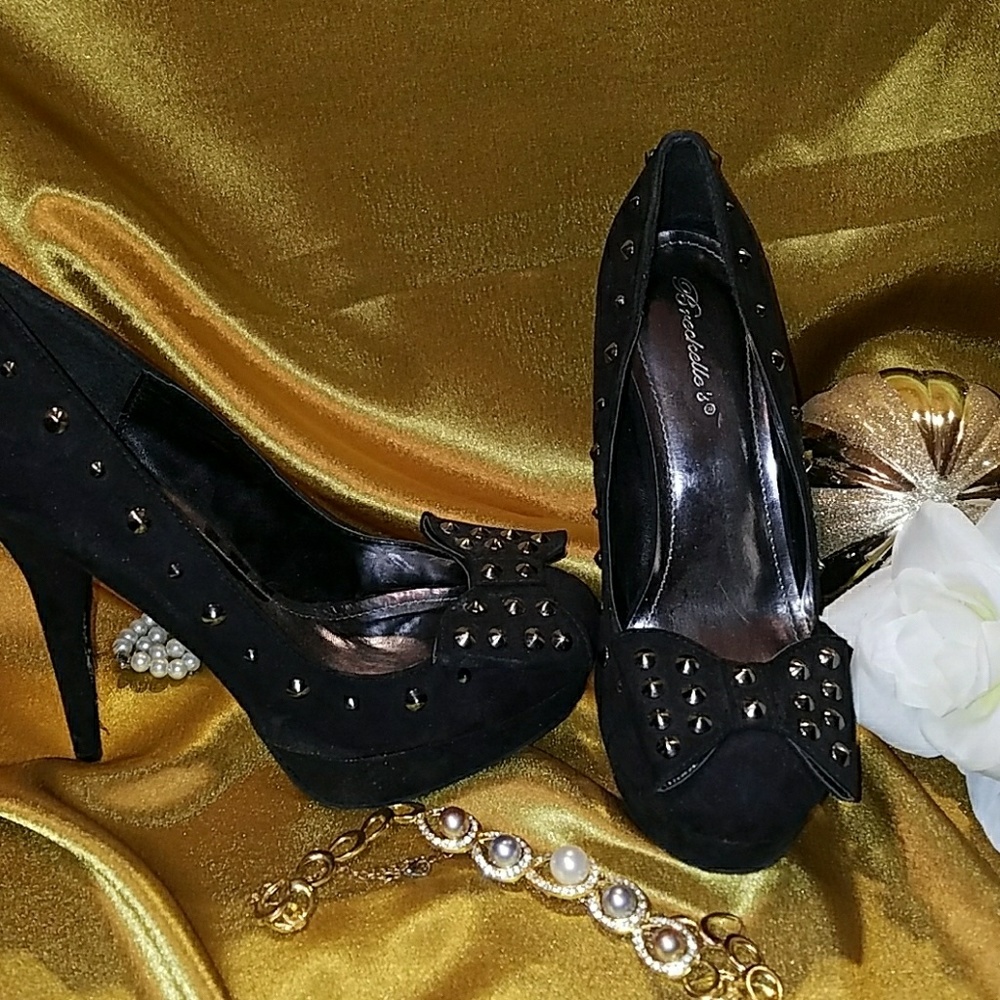 Black studded heels.