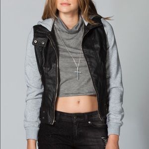 Leather Jacket Hoodie