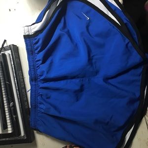 Blue and white nike shorts