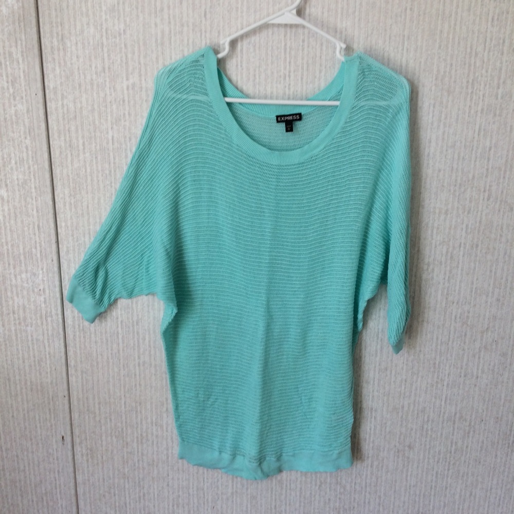 Express turquoise crochet tunic