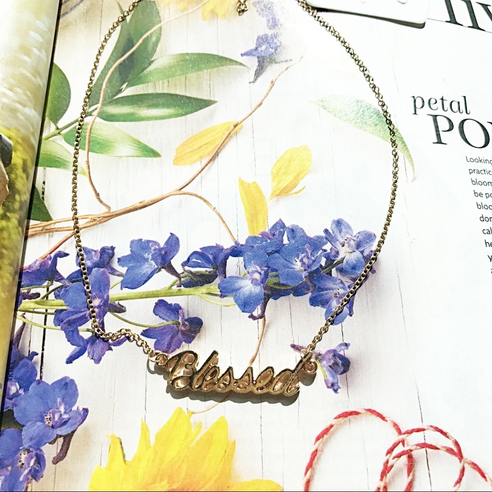 New Blessed Gold Plated Inspirational Necklace