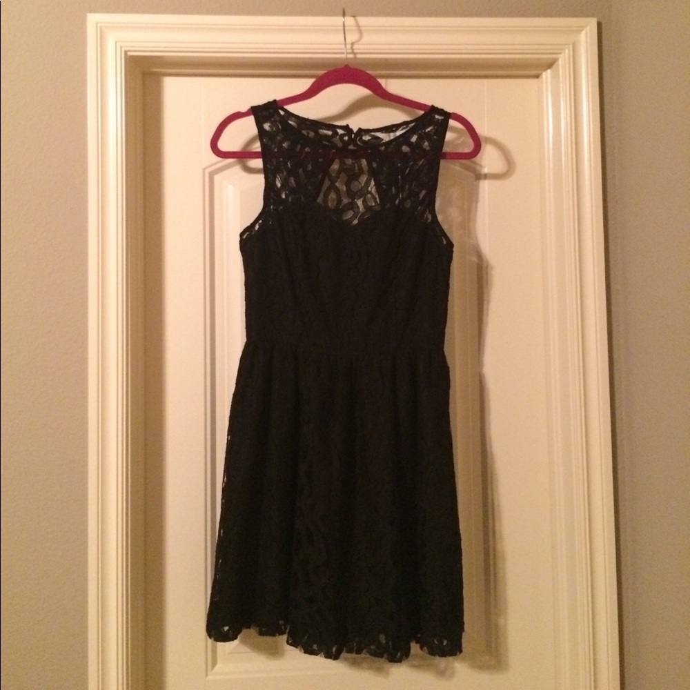 Lauren Conrad Black Lace, Fit and Flare Dress