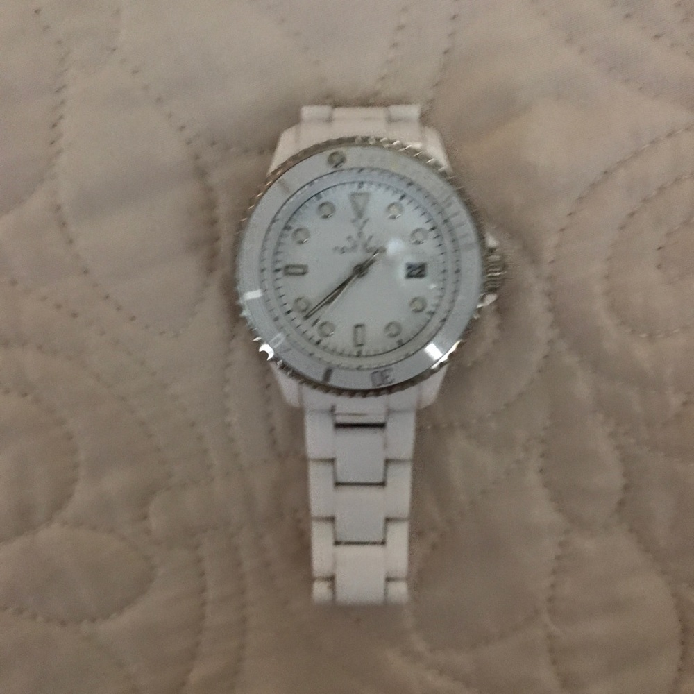 Toy watch white plastic