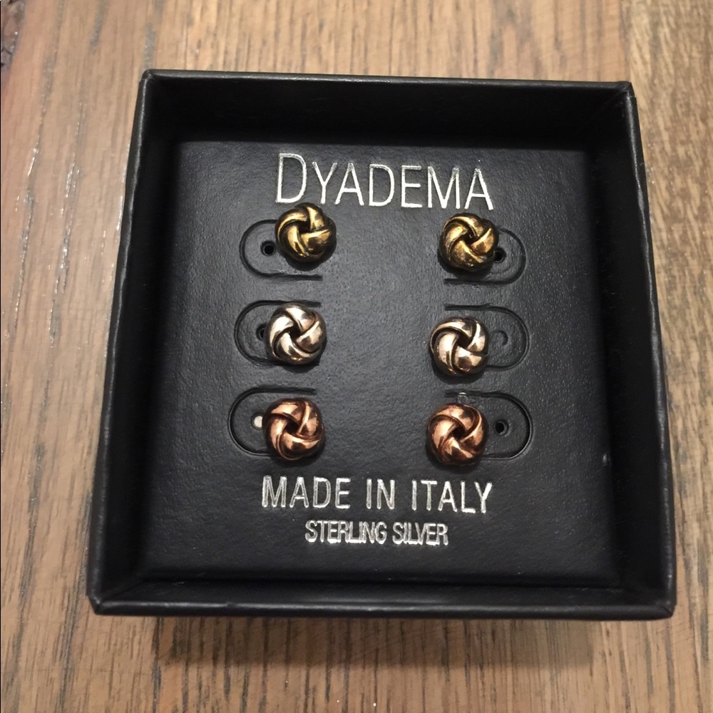 Sterling silver earrings: silver, rose and gold