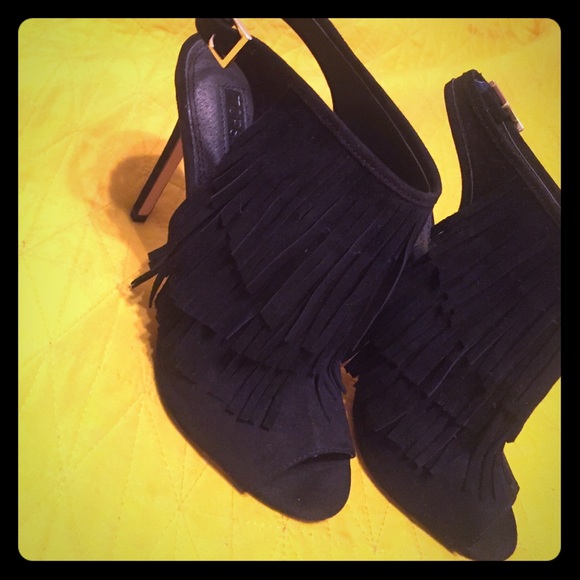 Top Shop suede fringe booties -NEW - Picture 1 of 7