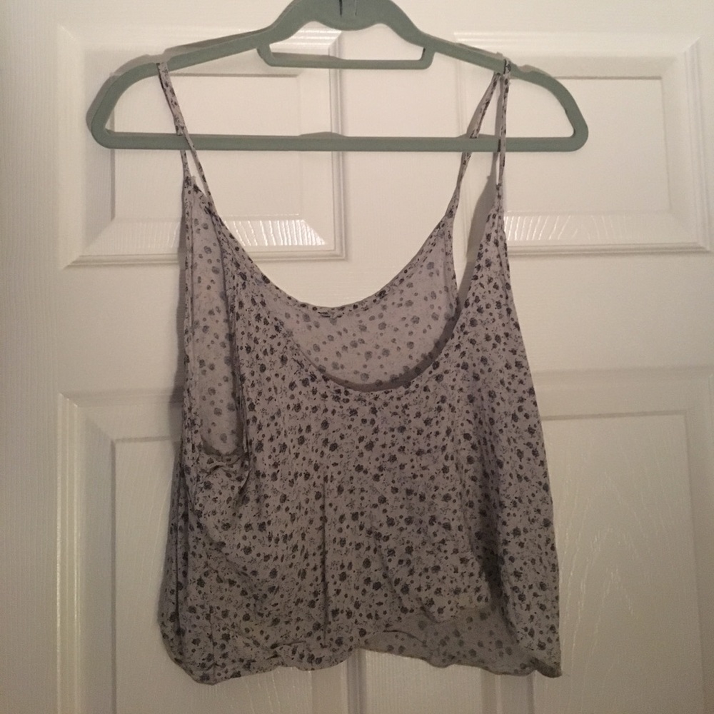 Brandy Melville Blue Floral Crop