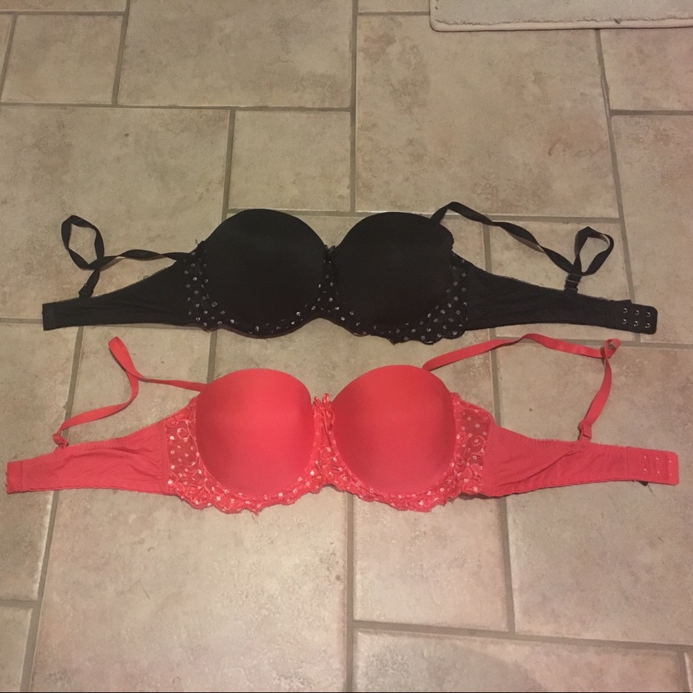 Spotted Bra Set with Detachable Straps