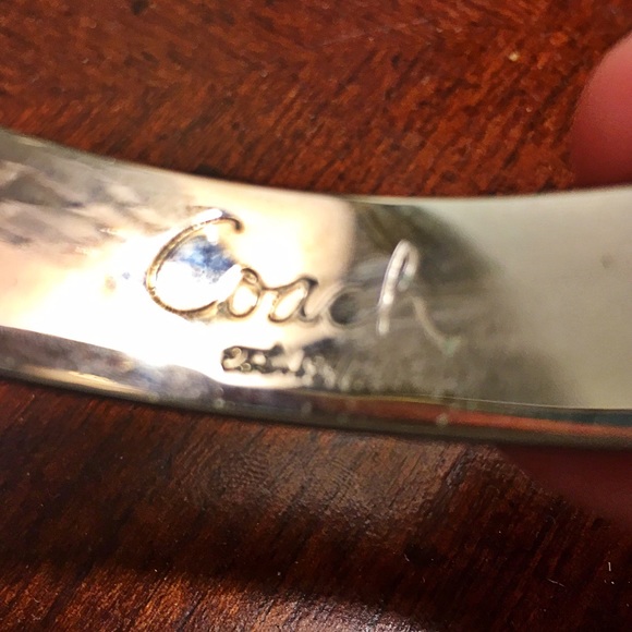 Sterling Silver and Black Coach Bangle - Picture 2 of 2