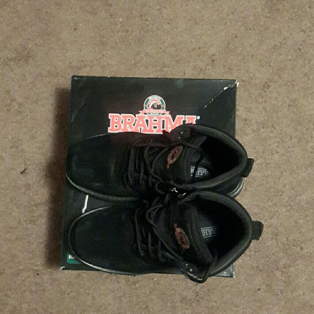 Black steel-toe boots